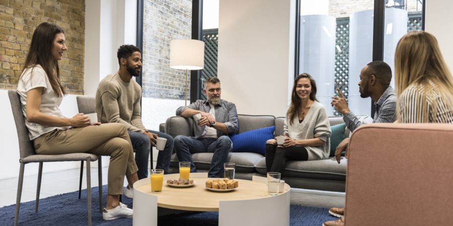 Males and females of differing ages taking part in focus group