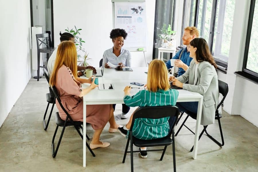 Group of young people in a focus group at a facility