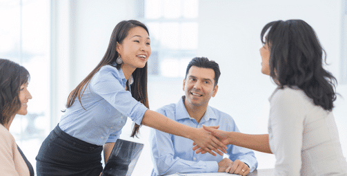 A researcher thanks a research participant for taking part in a B2B interview