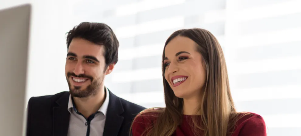 A male and a female participant taking part in a European B2B focus group
