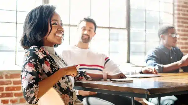 Diverse group of people in modern office setting